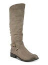 zCg}Ee WHITE MOUNTAIN Womens Beige Gore Liona Almond Toe Block Heel Riding Boot 6.5 M fB[X