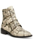 STEVEN NEW YORK Womens Beige Snake Hazan Almond Toe Block Heel Booties 6.5 レディース