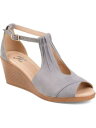 Wl RNV JOURNEE COLLECTION Womens Gray Keyhole Kedzie Open Toe Wedge Sandals Shoes 7.5 M fB[X