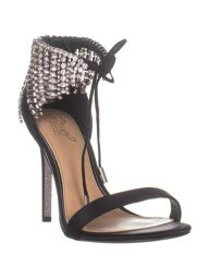 バッジリーミシュカ JEWEL BADGLEY MISCHKA Womens Black Embellished Darielle Stiletto Sandals 7.5 M レディース