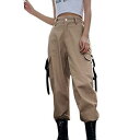 JEAAMKSSER Womens High Waisted Black Cargo Pants with Pockets Baggy Solid Y2k fB[X