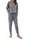 Blooming Jelly Womens Cute Pajama Sets 2 Piece Comfy Pj Set Heart Print fB[X