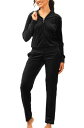 Facitisu Tracksuit for Women Set 2 Piece Joggers Velour Jogging Sweat Outfits レディース