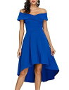 JASAMBAC Dresses for Women 2023 Wedding Guest Elegant High Low Off The Shoulder レディース