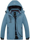 Wantdo Womens Waterproof Ski Jacket Warm Winter Raincoat Gray Blue S レディース