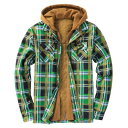 Woenzaia Lined Shirt Jackets for Men Flannel Plaid Maplewood Hooded Shirt Jacket メンズ