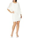 S.L. Fashions Womens Foil Cape Chiffon Dress Ivory and Silver 12 White fB[X