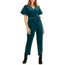 Rachel Roy レイチェルロイ RACHEL ROY Women's Dark Peacock Ribbed Corduroy Velvet Belted Jumpsuit 0 TEDO レディース