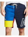 m[eBJ Nautica Men's Drawstring Color Block Shorts Blue Size 1XLT Y