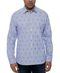 ケネスコール Kenneth Cole Men's Polka Dot Stripe Button Down Shirt Blue Size X-Large メンズ