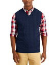 Club Room Men's Cable Knit Cotton Sweater Vest Blue Size Medium Y