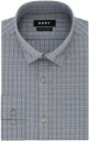 fB[P[GkC DKNY Men's Windowpane Plaid Collared Slim Fit Dress Shirt Blue Size 34-35 Y