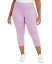 ID Ideology Women's Cropped Leggings Purple Size 2X fB[X