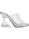 BAR III Womens Clear Cherr Square Toe Flare Slip On Heeled Sandal 6.5 M レディース