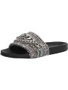 ゲス GUESS Womens Gray Check Chain Salema Round Toe Slip On Slide Sandals Shoes 5 M レディース