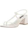 ナインウエスト NINE WEST Womens White Gardeen Open Toe Block Heel Slip On Heeled Sandal 9.5 M レディース