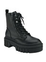 QX GUESS Womens Black Iridescent Up Ferina Toe Block Heel Combat Boots 11 M fB[X