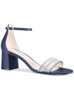 ニーナ NINA Womens Navy Crystal Embellishment Elenora Round Toe Block Heel Sandals 11 M レディース