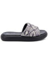 AQUA COLLEGE Womens Gray Snake Simona Toe Platform Slip On Slide Sandals 8 M レディース