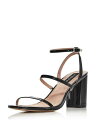 AQUA Womens Black Padded Strappy Maika Square Toe Block Heel Buckle Sandals 8 M レディース