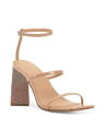 INC Womens Beige Embellished Bixa Square Toe Block Heel Heeled Sandal 5.5 M レディース