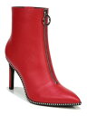 BAR III Womens Red Ball Chain Front Zip Ring Pull Briget Stiletto Booties 8.5 M fB[X