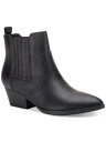 SUN STONE Womens Black Goring Grangerr Pointed Toe Block Heel Zip-Up Booties 7 M fB[X