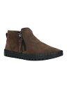 COMFORT WAVE EASY STREET イージーストリート WAVE EASY STREET Womens Brown 1/2 Platform Shalina Wedge Leather Booties 9.5 W レディース