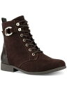 JXRbg KAREN SCOTT Womens Brown Comfort Claritaa Round Toe Block Heel Combat Boots 9 M fB[X