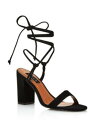 AQUA Womens Black Strappy Kenzo Square Toe Block