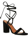 AQUA Womens Black Strappy Kenzo Square Toe Block