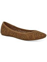 SUN STONE Womens Brown Perforated Cushioned Round Toe Slip On Flats Shoes 6.5 fB[X