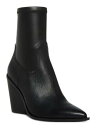 f STEVE MADDEN Womens Black Thorn Pointed Toe Block Heel Leather Western Boot 5 M fB[X