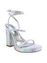 MARC FISHER Womens Silver 1 Platform Iridescent Acres Heeled Sandal 10 M fB[X