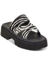 ディーケーエヌワイ DKNY Womens Black 1-1/2 Platform Rydel Open Slip On Leather Sandals 7 レディース