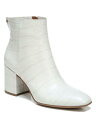 tRTg FRANCO SARTO Womens White Crocodile Tina Toe Block Heel Leather Booties 9 M fB[X