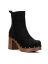 NEW YORK & CO Womens Black Vanna Round Toe Stacked Heel Zip-Up Heeled Boots 8 fB[X