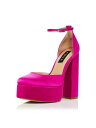 AQUA Womens Pink 1 Inch Platform Lisa Round Toe Block Heel Heeled Sandal 9.5 M レディース