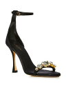 GIAMBATTISTA VALLI Womens Black Jewel Round Toe Stiletto Heeled Sandal 41 レディース