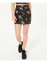 MATERIAL GIRL Womens Black Floral Mini Pencil Skirt Juniors Size: 3 fB[X