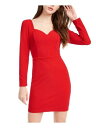 CRYSTAL DOLLS Womens Red Long Sleeve Short Cocktail Body Con Dress Juniors 13 fB[X