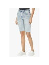 FRAYED JEANS Womens Light Blue Zippered Baggy Raw Hem High Waist Shorts 30 fB[X