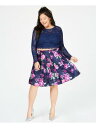 MY MICHELLE Womens Navy Knee Length Bubble Skirt 18 fB[X