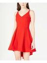 B DARLIN Womens Red Spaghetti Strap Short Fit + Flare Dress Juniors 1314 fB[X