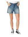 FRAYED JEANS JEANS Womens Blue Denim Zippered Pocketed Cut Off High Waist Shorts 32 fB[X