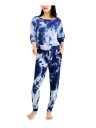 JENNI Sets Navy Tie Dye Long Sleeve Round Neck Cuffed Everyday Size M fB[X