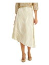 ALFANI Womens Beige Asymmetric Hem Printed Midi Wear To Work A-Line Skirt 16 fB[X