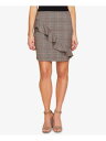 CECE Womens Brown Ruffled Glen Plaid Above The Knee Wear To Work Skirt 10 fB[X