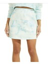 QX GUESS Womens Turquoise Unlined Pull On Elastic Waist Mini A-Line Skirt XL fB[X