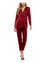 CITY STUDIO Womens Maroon Button Open Back Straight leg Pant Suit Juniors 9 レディース